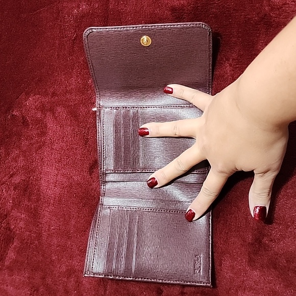Furla Burgandy Leather Trifold Wallet - Picture 2 of 4